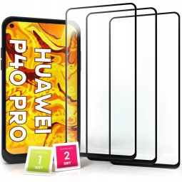 3-PAK Szkło Hartowane do Huawei P40 Pro (Pełne 5D, Curved, Zakrzywione, 9H)