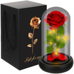 Róża w szkle- świecąca Ruhhy 25682