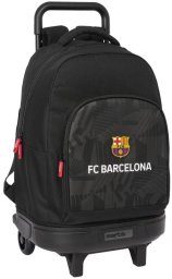 Torba szkolna z kółkami F.C. Barcelona Black Czarny 33 x 45 x 22 cm