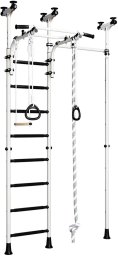 Małpiszon Drabinka gimnastyczna JOWISZ 3 biało-czarna + drążek + słupek | DO 100 KG