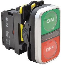 Przycisk podwójny Włącz-Wyłącz NYG3-DL2 LED 230V ON-OFF zielony + czerwony