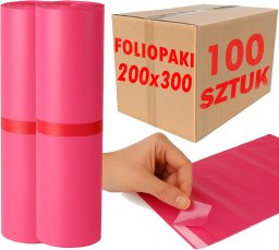 Foliopaki Kurierskie Różowe 200x300mm - 100 szt.