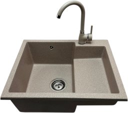 Zlewozmywak PREHNIT Zlewozmywak jednokomorowy COMAZ beż + bateria