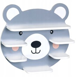 Półka ścienna z uszami do pokoju dziecięcego, 45 cm