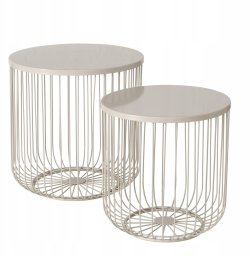 Zestaw dwóch stolików metalowych CINDY, 41 - 47 cm