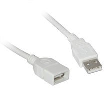 C2G 2m USB 2.0 A Male to A Female Extension Cable - White, 2 m, USB A, USB A, USB 2.0, Male/Female, White