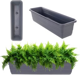 KADAX Skrzynka Balkonowa Doniczka Donica 60cm Antracyt Skrzynia Na Kwiaty