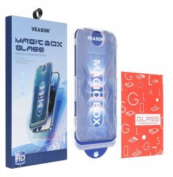 Szkło Hartowane 6D Pro Veason Easy-Install Glass + Aplikator - do Iphone 15 Pro czarny
