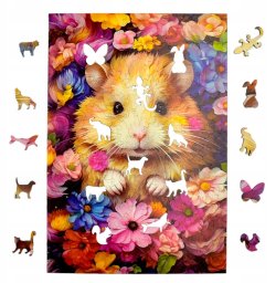 Puzzle Chomik Mruu&Pruu 20 x 28 cm 160 elementów Układanka drewniana