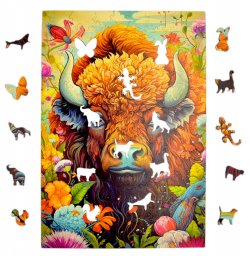 Puzzle Bizon Mruu&Pruu 20 x 28 cm 160 elementów Układanka drewniana