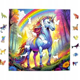 Puzzle Jednorożec 150 elementów Układanka drewniana Mruu&Pruu