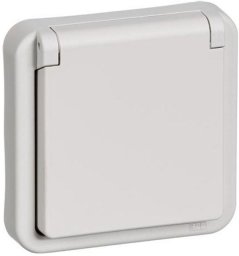 LAURITZ KNUDSEN Opus® 74 stikkontaktmed lampe2 polet med jordlysegrå