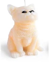 Świeca Figurka ANIMALS KOT 10x15cmkremowa parafinowa