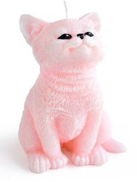 Świeca Figurka ANIMALS KOT 10x15cmróżowa parafinowa