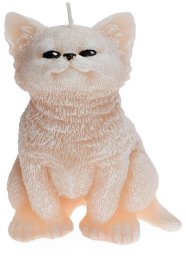 Świeca Figurka ANIMALS KOT 10x15cmbeżowa parafinowa