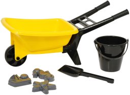 Jokomisiada PLASTO Taczka 56 cm z akcesoriami do piasku Żółta PLA1314