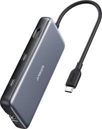 Anker USB-C Hub Single Display 8-in-1, Gray 4K HDMI, Ethernet, 10Gbps