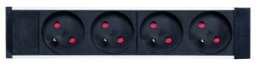Lanview POWER STRIP 10" - 4WAY - ALUMINIUM FINISH - 2M CABLE