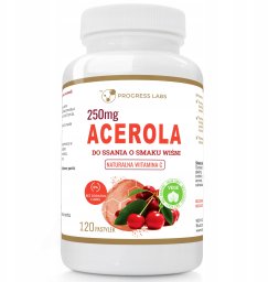 Progress PROGRESS LABS Acerola witamina C Wiśnia suplement diety 120 pastylek