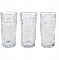 Zestaw 3 szklanek we wzory, 380 ml