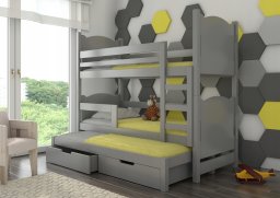 Dviaukštė lova Adrk Furniture Leticia, 180x75/172x75 cm, pilka