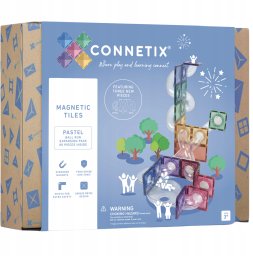CONNETIX Pastel Ball Run Expansion Pack 80 el klocki magnetyczne 3+