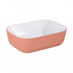 RE040460896100 / ELITA / RENI / UMYWALKA BICOLOR 46X33 BLAT, CERAM WHITE HG/TERRA PINK MATT   / 146110 /