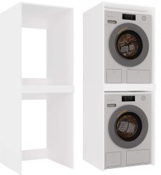Topeshop Szafka na Pralkę i Suszarkę POLA TWIN Biała