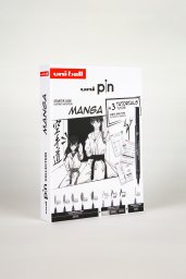 Uni Pin Manga Collection Box - Gaveæske med øvelser ( indeholder 8x uni pin + 1 pencil 0,5mm)
