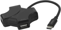 USB-C hub, 4x USB-A 480 Mbps, black