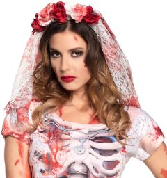 Boland 72128, Fancy dress diadem, Adult, Female, Polyester, Polypropylene (PP), Red, White, 50 g