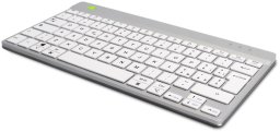 R-Go Tools Ergonomic keyboard R-Go Compact Break, compact keyboard with break software, QWERTY (IT), Bluetooth, white, Mini, Wireless, Bluetooth, Scissor key switch, QWERTY