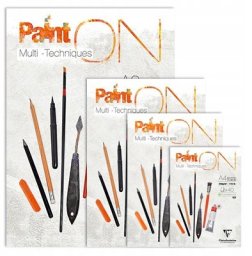 Clairefontaine Paint-On Blok A6 250gram 15 ark hvidt papir, multi teknik, toplimet