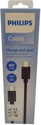 PHILIPS KABEL TYP-C DO TYP-C CZARNY 1,2M 4FT DLC3104C/00