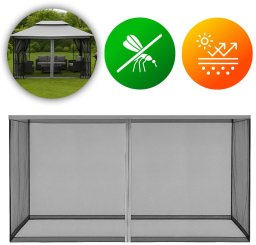 Moskitiera do pawilonu ogrodowego 3x4 m siatka z zamkami błyskawicznymi MultiGarden