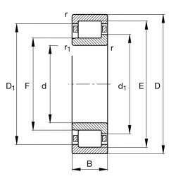 FAG NJ202-E-TVP2 Cylinderrullelejer Borings-diameter 15 mm Udvendig diameter 35 mm Omdrejningstal (maks.) 22000 rpm