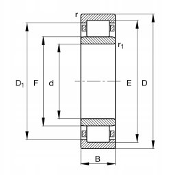 FAG NU215-E-TVP2 Cylinderrullelejer Borings-diameter 75 mm Udvendig diameter 130 mm Omdrejningstal (maks.) 5300 rpm