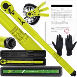 KLUCZ DYNAMOMETRYCZNY 1/2" 28-210Nm CrMO & CrV DO KÓŁ CERTYFIKAT KALIBRACJI