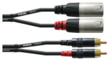 Cordial 2 x RCA to 2 x XLR audio cable, 3 m