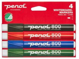 Whiteboardmarker Penol 800 1,5mm ass. 4stk/sæt svanemærket - (4 stk.)