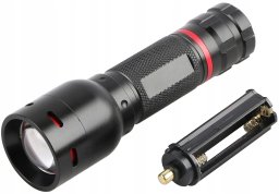 LED flashlight ENTAC, IP54, 5W, 300lm, batteries 3xAAA(not included), aluminum housing, black color