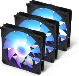 Blackstorm Luna UF120 ARGB PWM fan pack, black, 120 mm, 3-pack