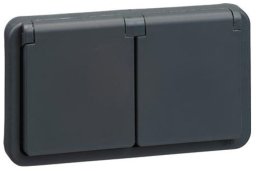 Lauritz Knudsen LAURITZ KNUDSEN OPUS® 74 insert socket outlet double horizontal 2-pole with earth