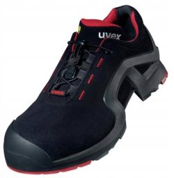 Uvex 85162, Unisex, Adult, Safety shoes, Black, Red, ESD, S3, SRC, Speed laces
