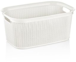 LAUNDRY BASKET 38L KNIT M-080 WHITE