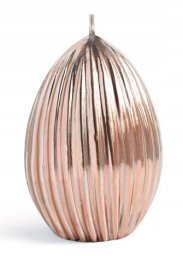 Świeca JAJKO KARBOWANE duże 7,5x10cmrose gold