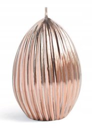 Świeca JAJKO KARBOWANE małe 6,5x8cmrose gold