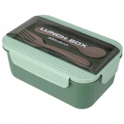 Szczelny lunchbox ze sztućcami, 21 x 14 x 7 cm