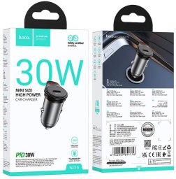 HOCO ładowarka samochodowa Typ C PD QC 30W NZ16 szara