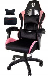 Fotel obrotowy gamingowy HERO ENZO PINK + WHITE ALCANTARA ICE